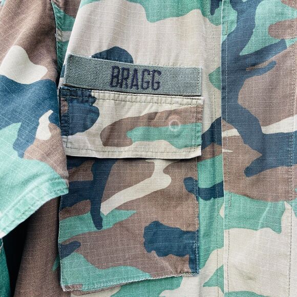 Vintage Army Woodland Fatigue Shirt Small-Regular VTG Army Airborne BRAGG Sm/Reg - Picture 3 of 16